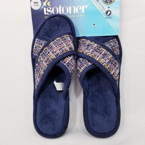 Isotoner Nikki X Novelty Tweed Slippers - NWT